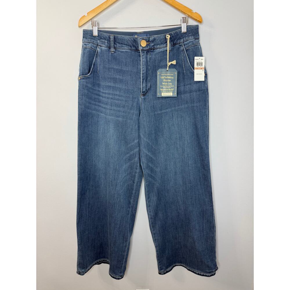 Democracy Ab Solution Skyrise Wide Leg Jean Stretch 12 New